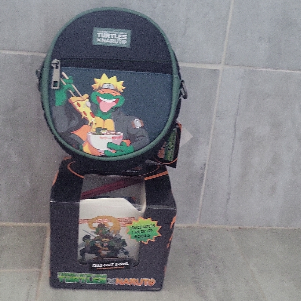 Turtles x Naruto Takeout Bowl and Crossbody Bag Bundle - NWT